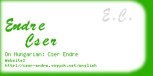 endre cser business card